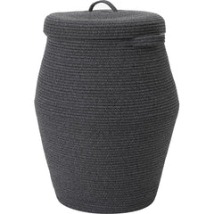 Cottonphant 26x20 tall cotton rope basket with lid for tidy bedroom storage.