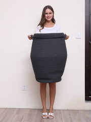Cottonphant grey-black mix cotton rope basket adds versatile decor storage.