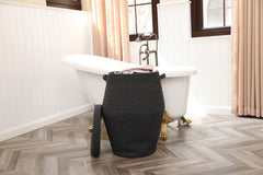 Cottonphant handcrafted cotton rope storage basket stands up by itself.