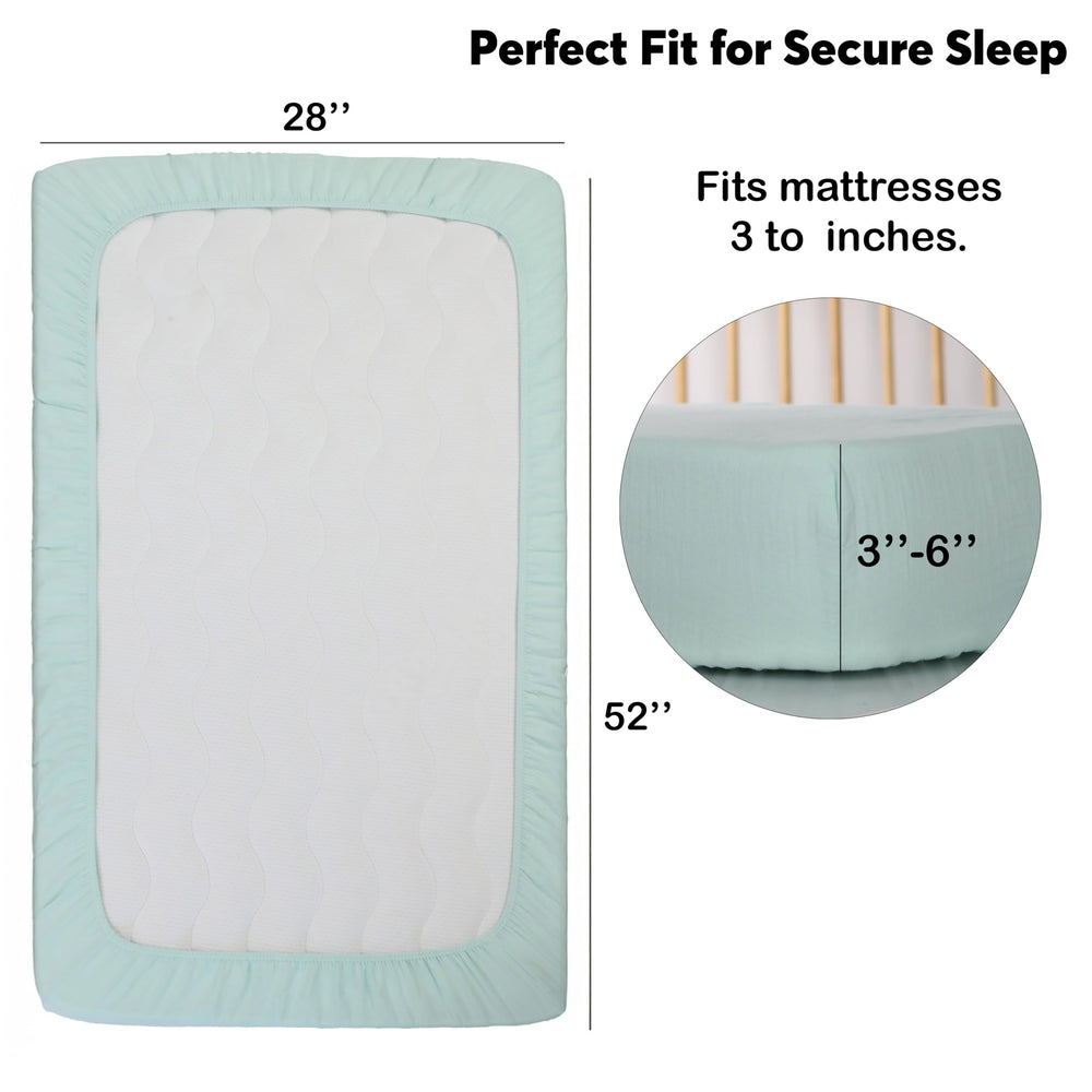Cottonsis fitted crib sheet with deep 9-inch corners for a secure fit
