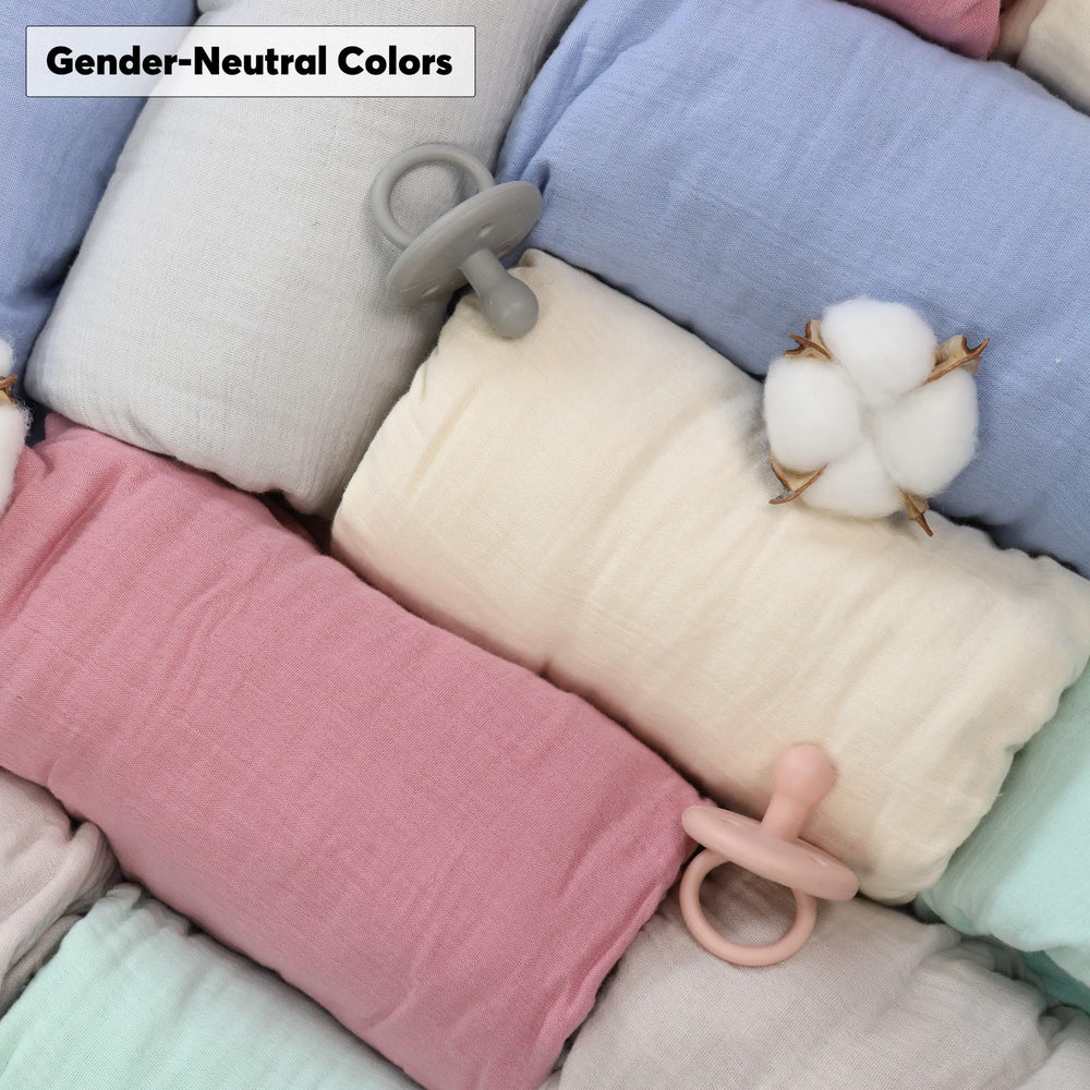 Cottonsis muslin crib sheet packaged gift-ready for a baby shower.