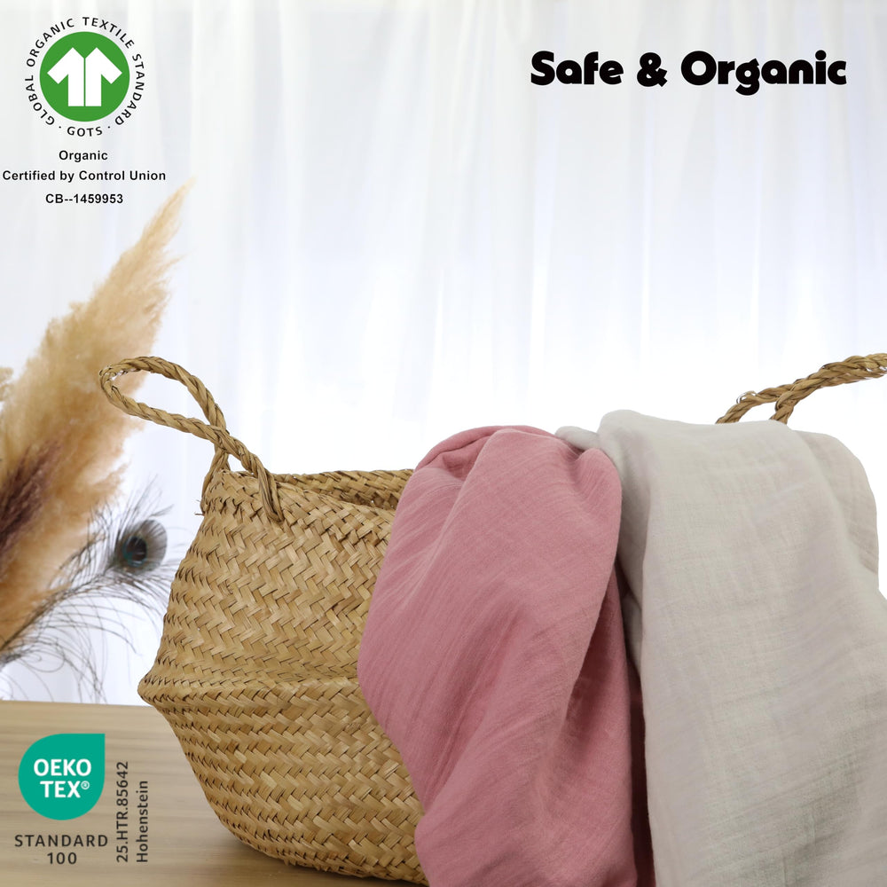 Cottonsis muslin crib sheet in a neutral latte nursery setting for versatile styling.