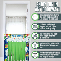 Couch Swag Play Panel exit car wash supports end-to-end pretend play