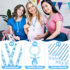 Coume blue acrylic pacifier necklace for baby shower decor and gifts