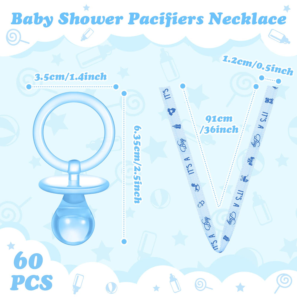 Coume blue pacifier necklace, lightweight and easy to wear for celebrations