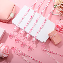 Coume pink acrylic pacifier necklace ready to wear at events