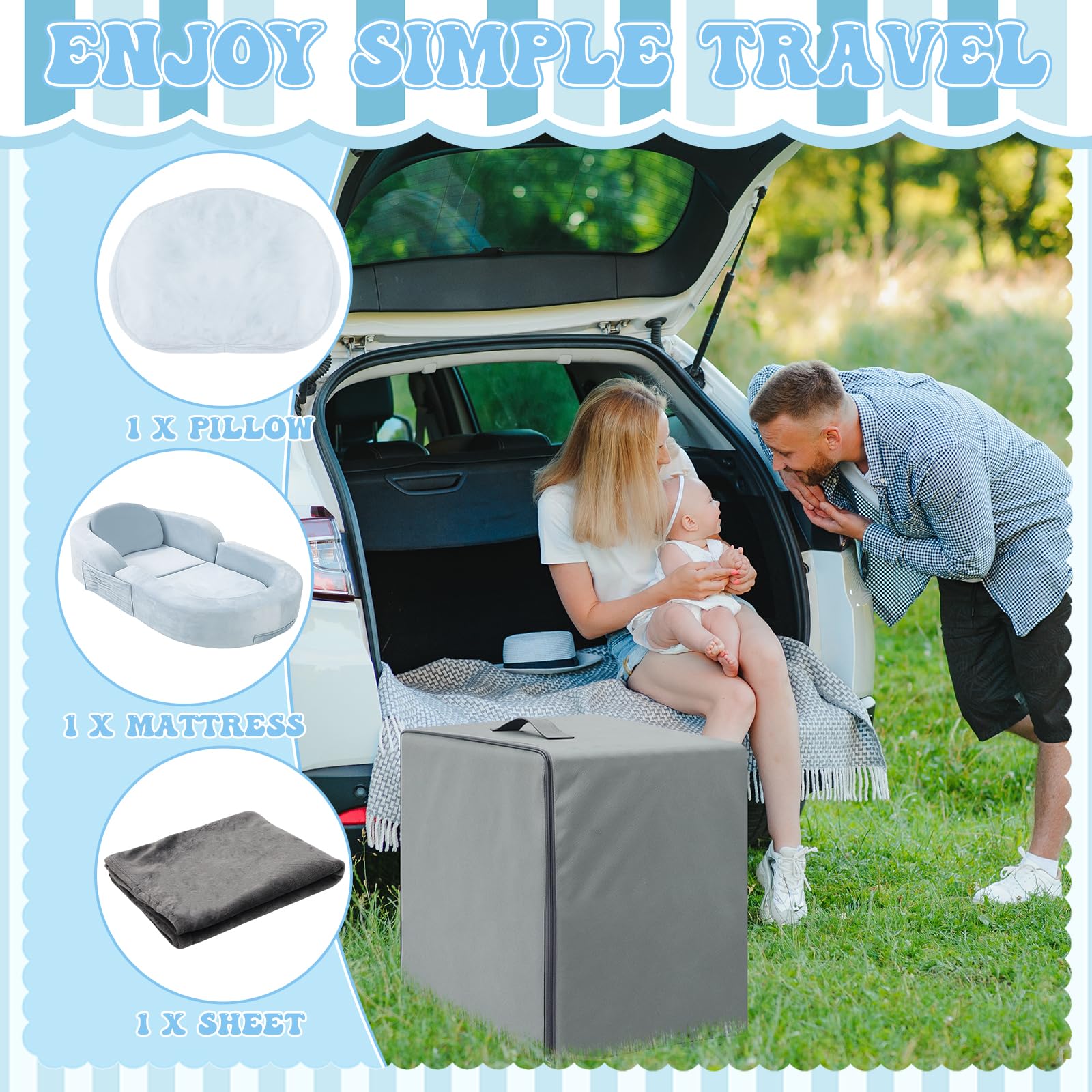 Coumy portable storage bag makes packing quick for on-the-go families.