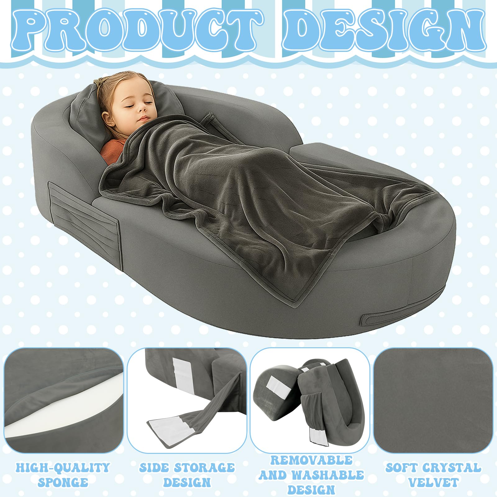 Coumy bed with washable covers for quick cleaning