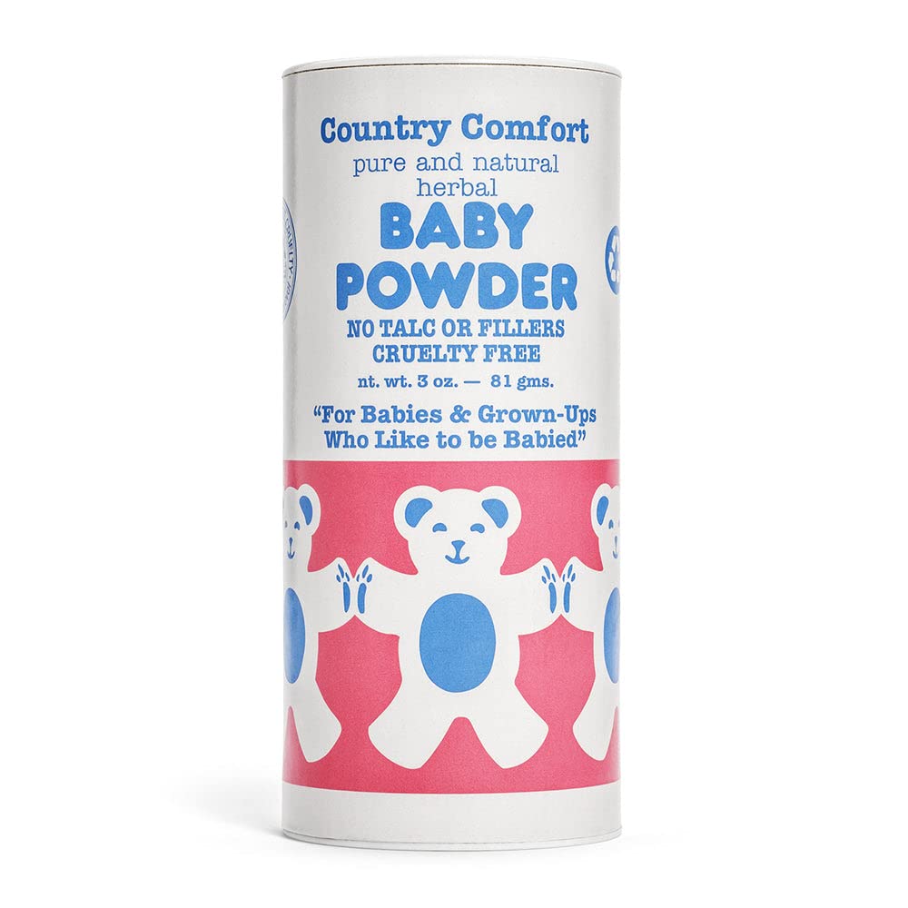 Country Comfort Baby Powder 3oz Pack for gentle moisture absorption on delicate skin.