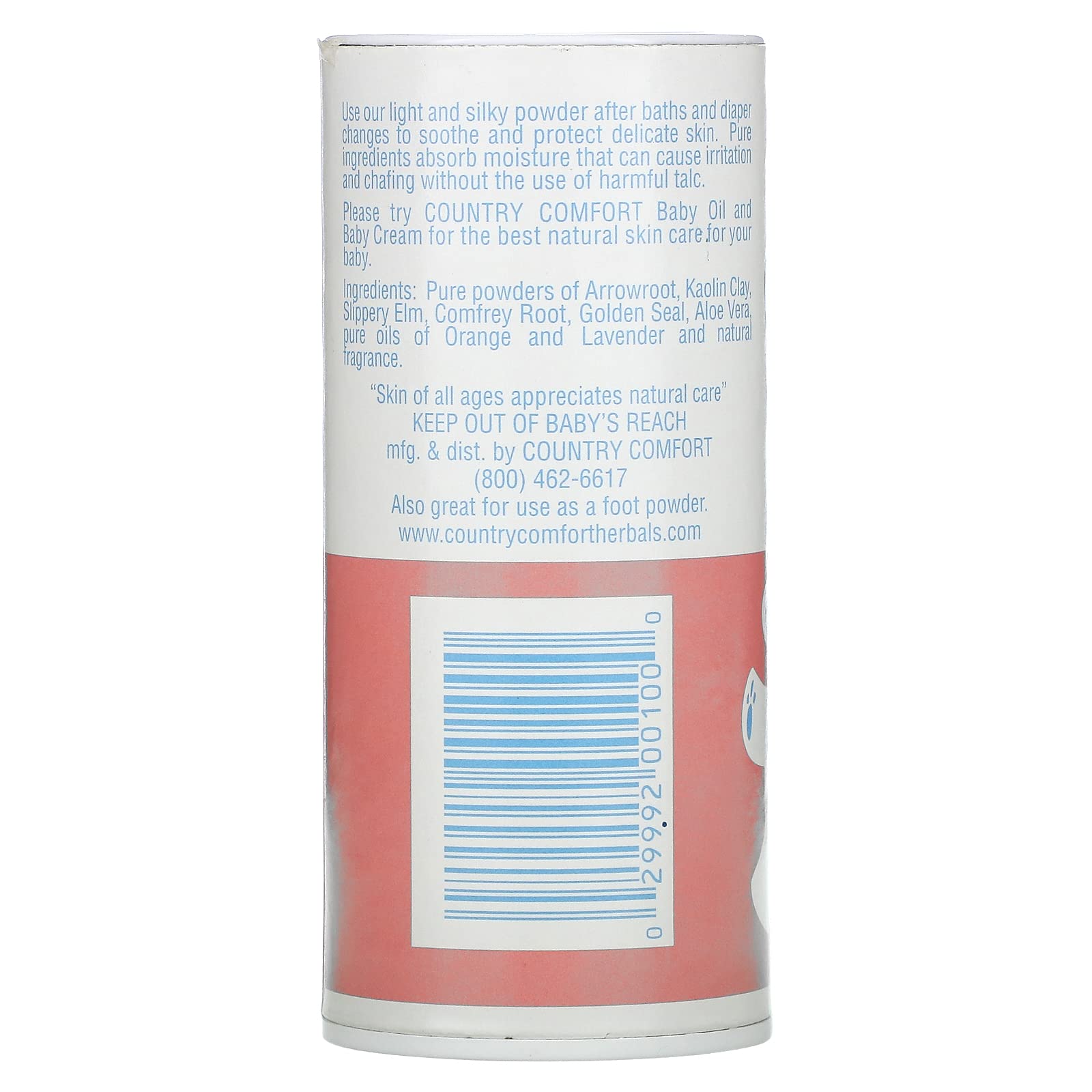Country Comfort Herbal Powder Bottle 3oz shown for moisture control and everyday comfort.