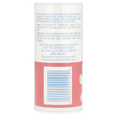 Country Comfort Pure Herbal Baby Powder shake-top container enables easy, mess-free application after baths.