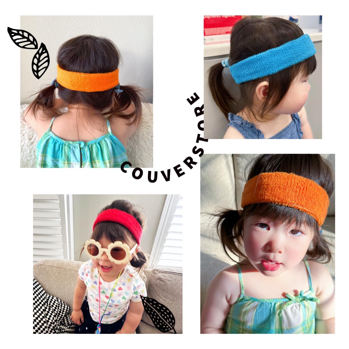 COUVER infant headband absorbs sweat during playtime and nap time.