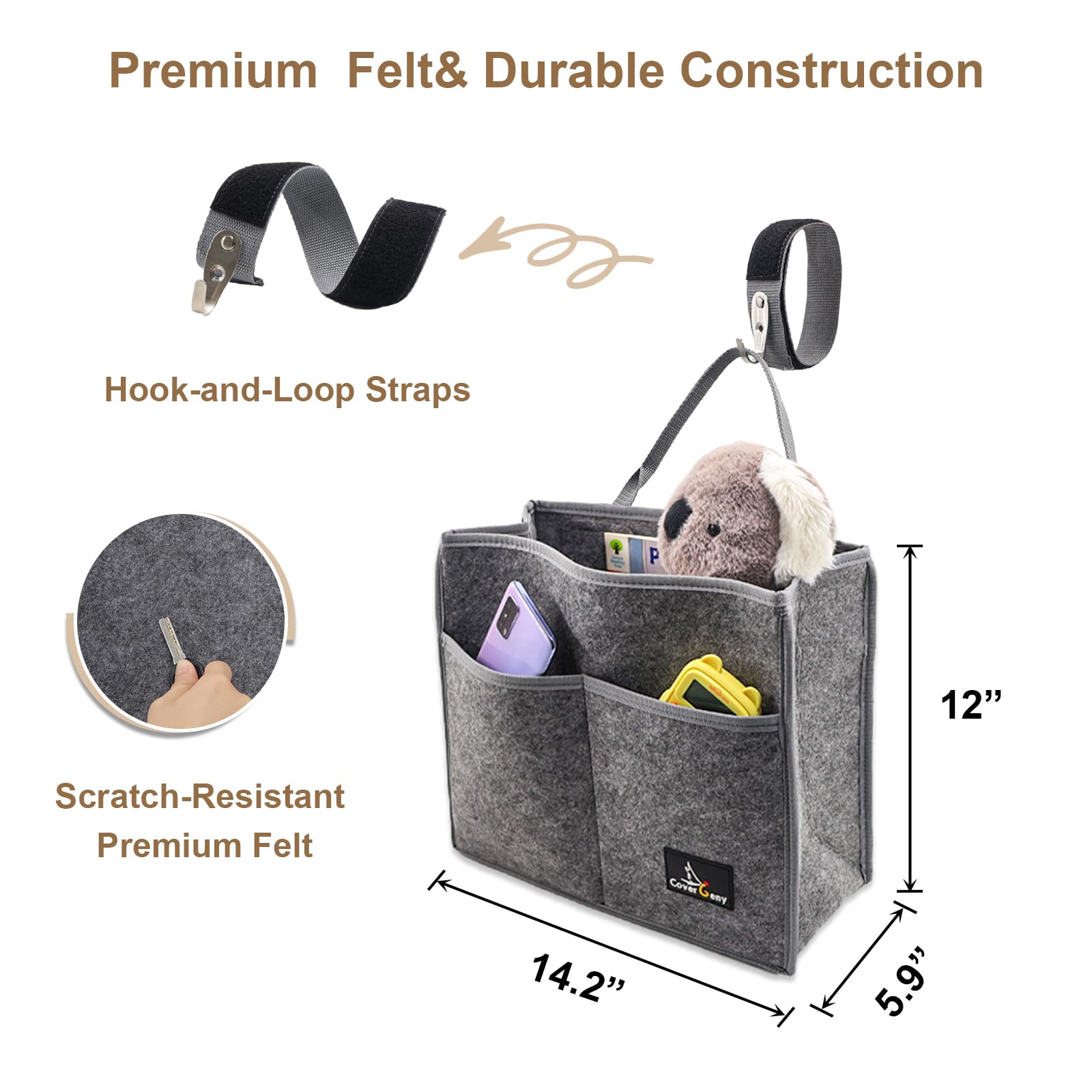 Cover Geny built-in-media-sleeve protects tablets and remotes while tidying.