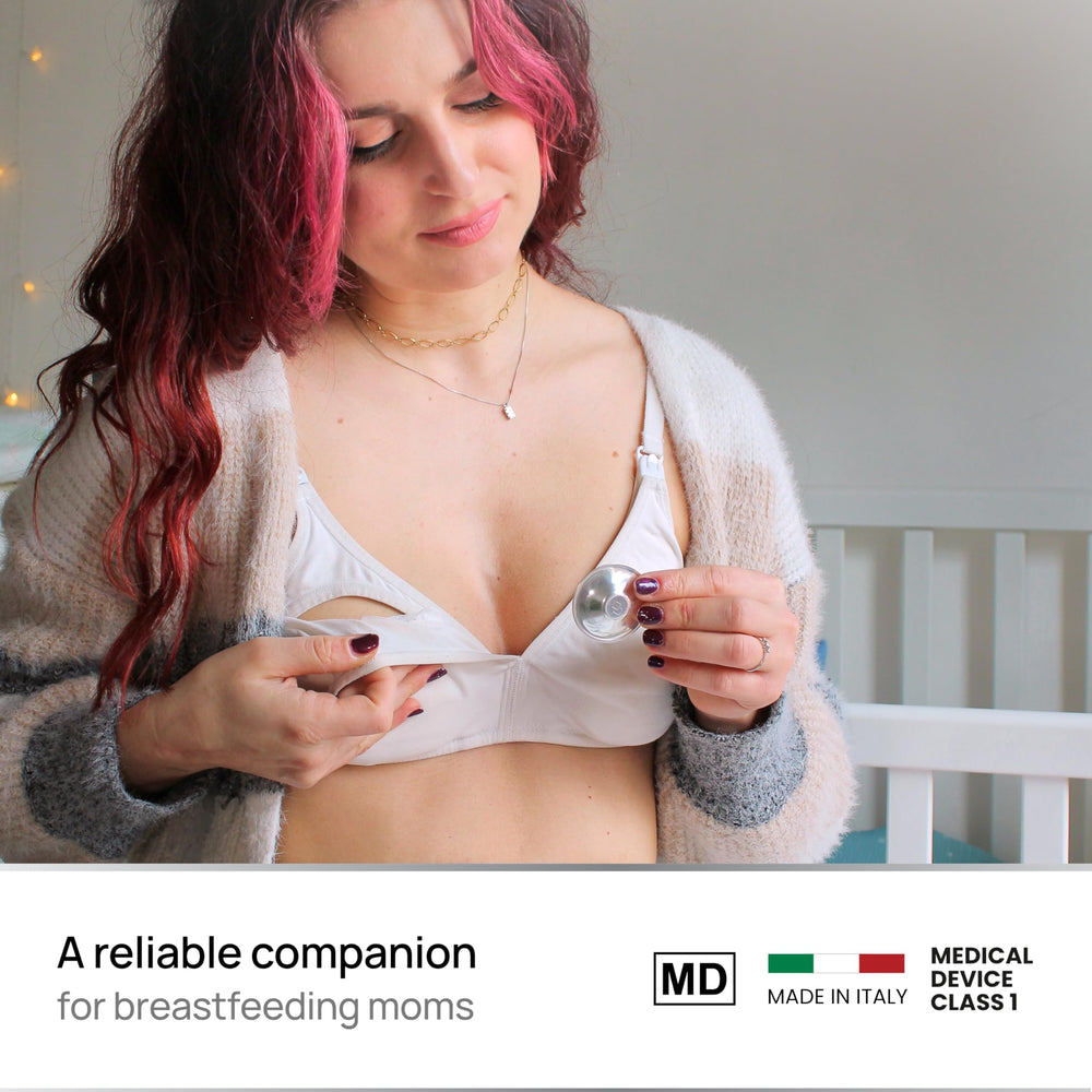 COVERbasics Italian-made silver nursing cups demonstrating durability