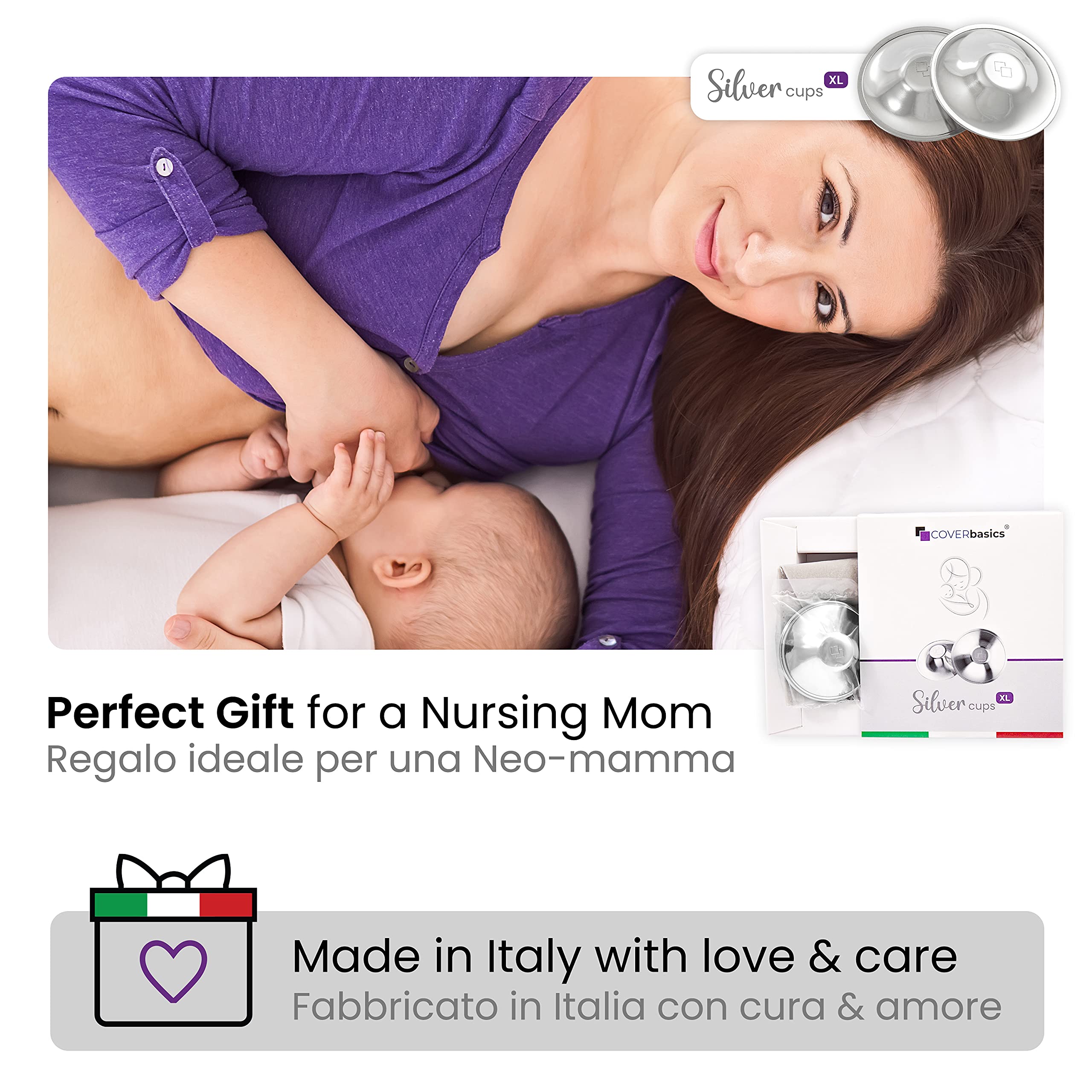 COVERbasics protective barrier supports comfortable latch during nursing.