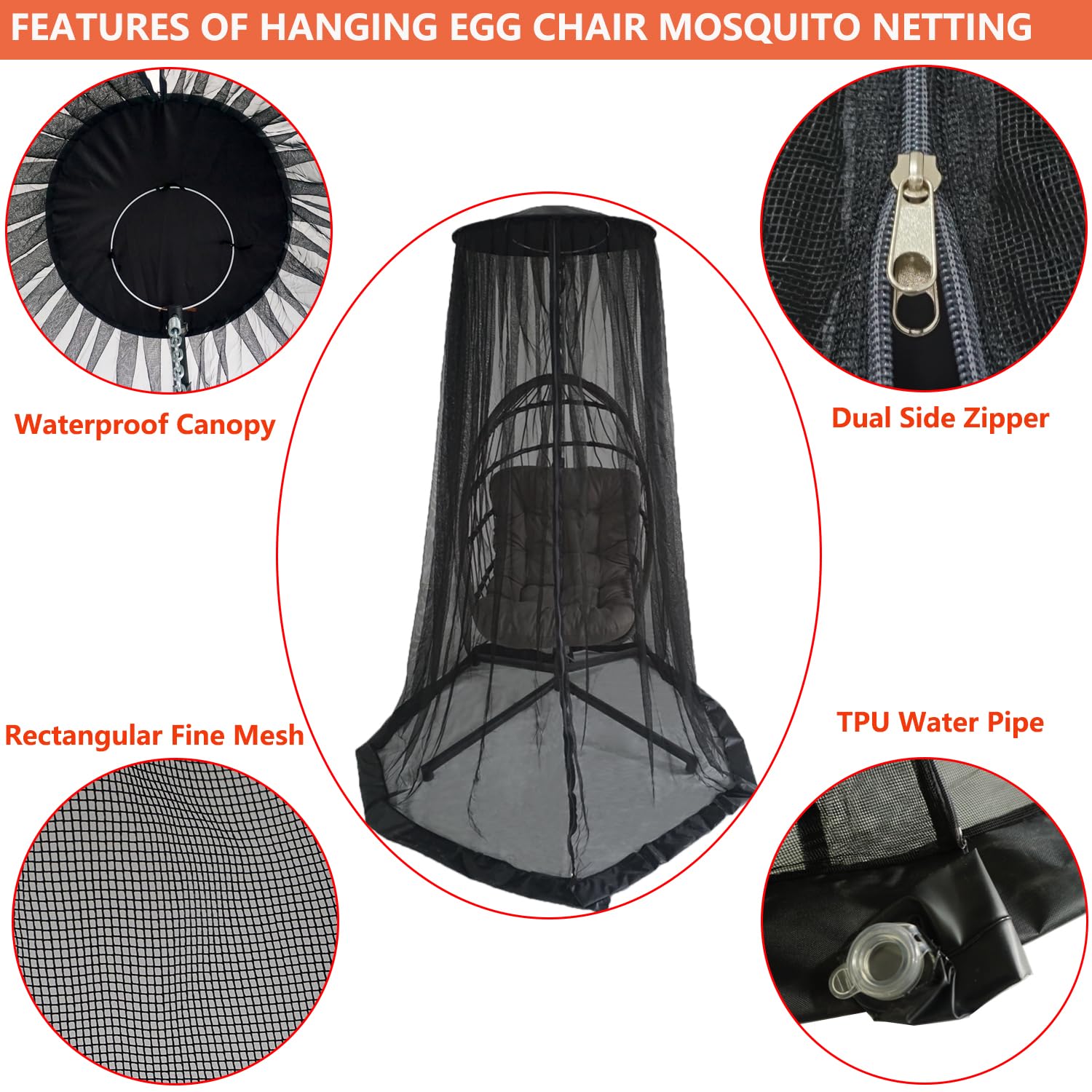 Coverify netting on a wicker chair highlighting windproof feature for outdoor comfort.
