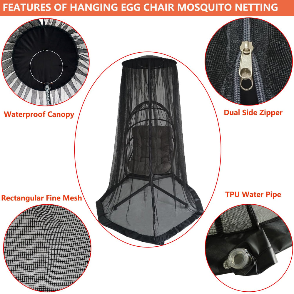 Coverify netting on a wicker chair highlighting windproof feature for outdoor comfort.