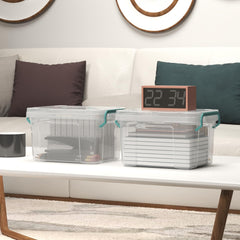 Covetree locking latch lids keep contents secure and dust-free.