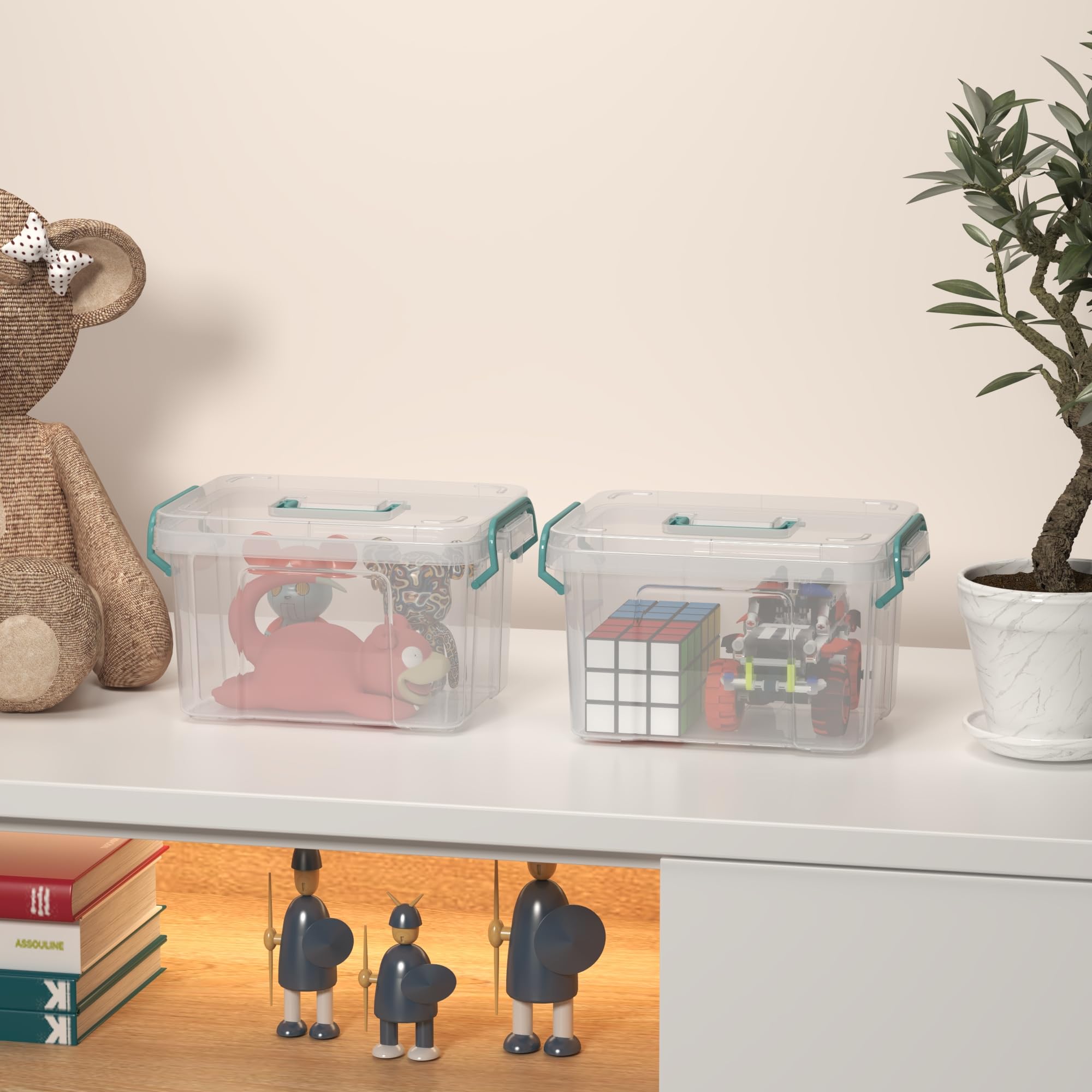 Covetree bins store snacks and cosmetics neatly for clutter-free spaces.