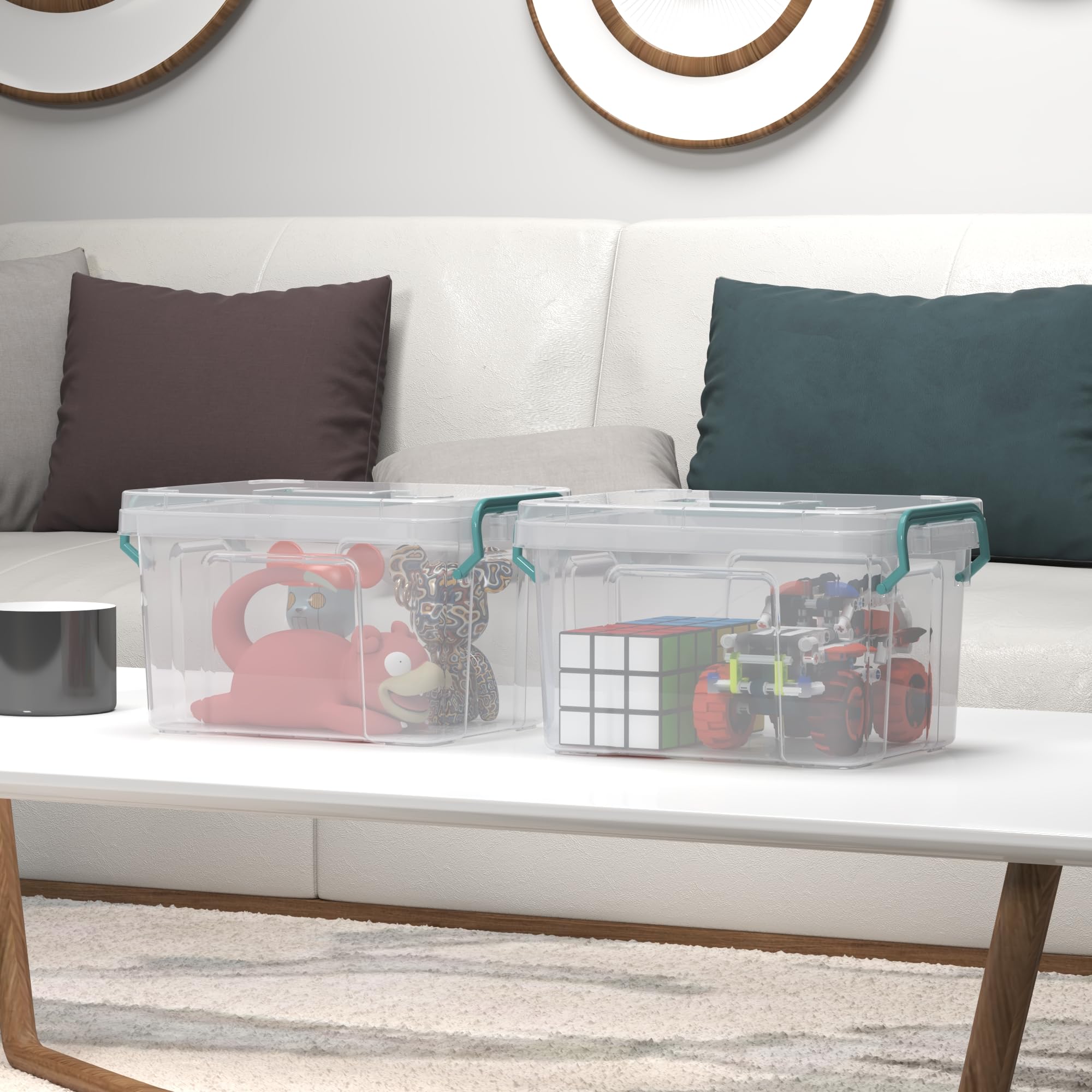 Covetree toy storage bin offers clear view and easy tidying.