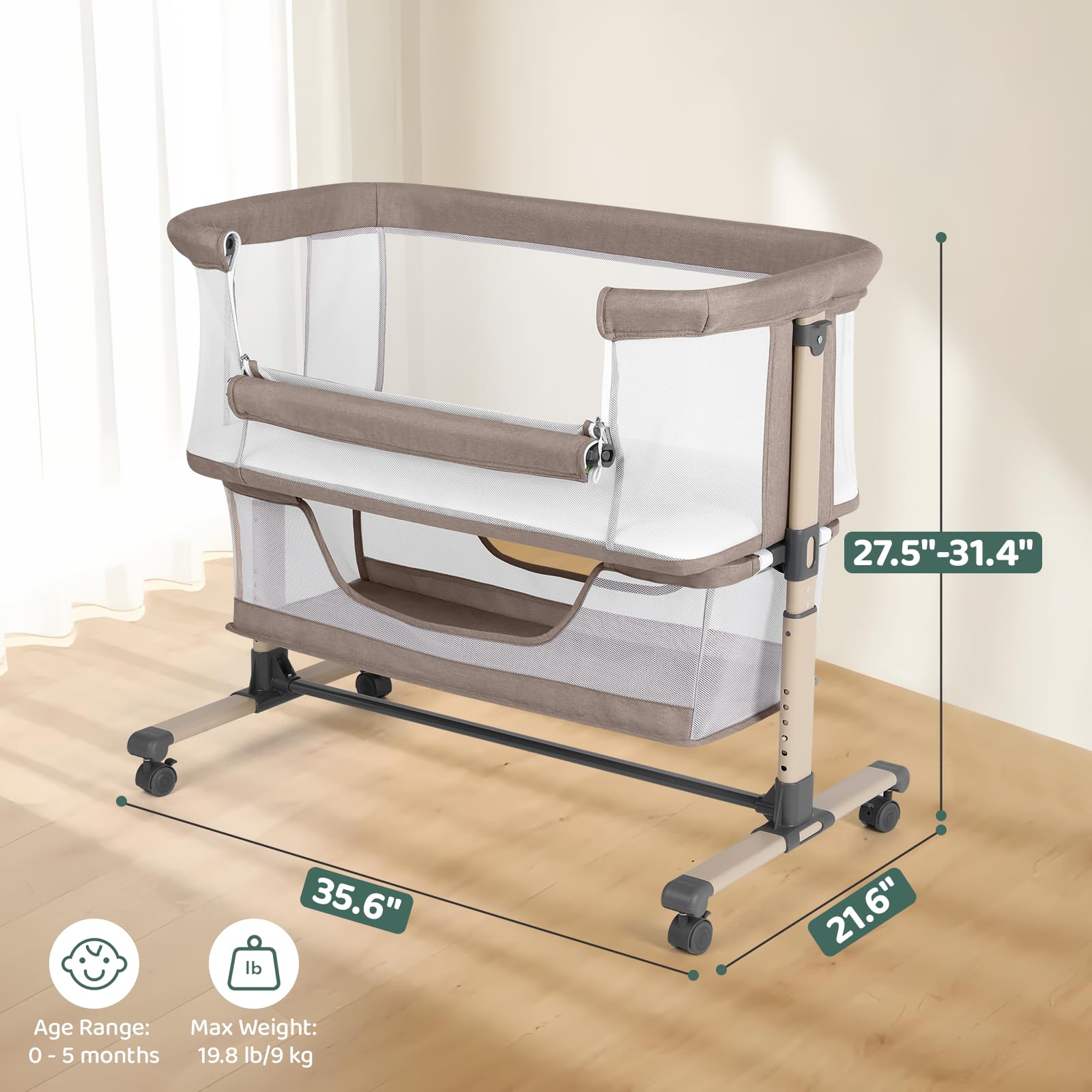 Cowiewie 3D mesh breathable fabric promotes airflow and comfortable temperatures for baby.
