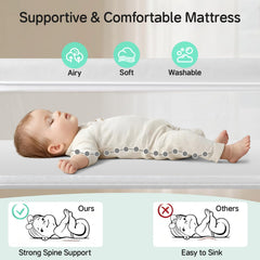 Cowiewie bassinet 360° mesh sides for visibility and airflow