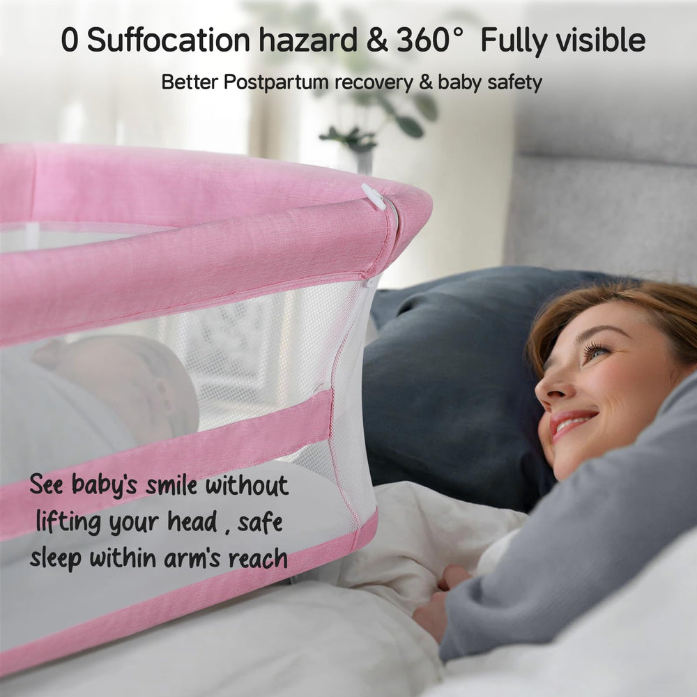 Cowiewie bedside bassinet easy-to-assemble design for busy parents.