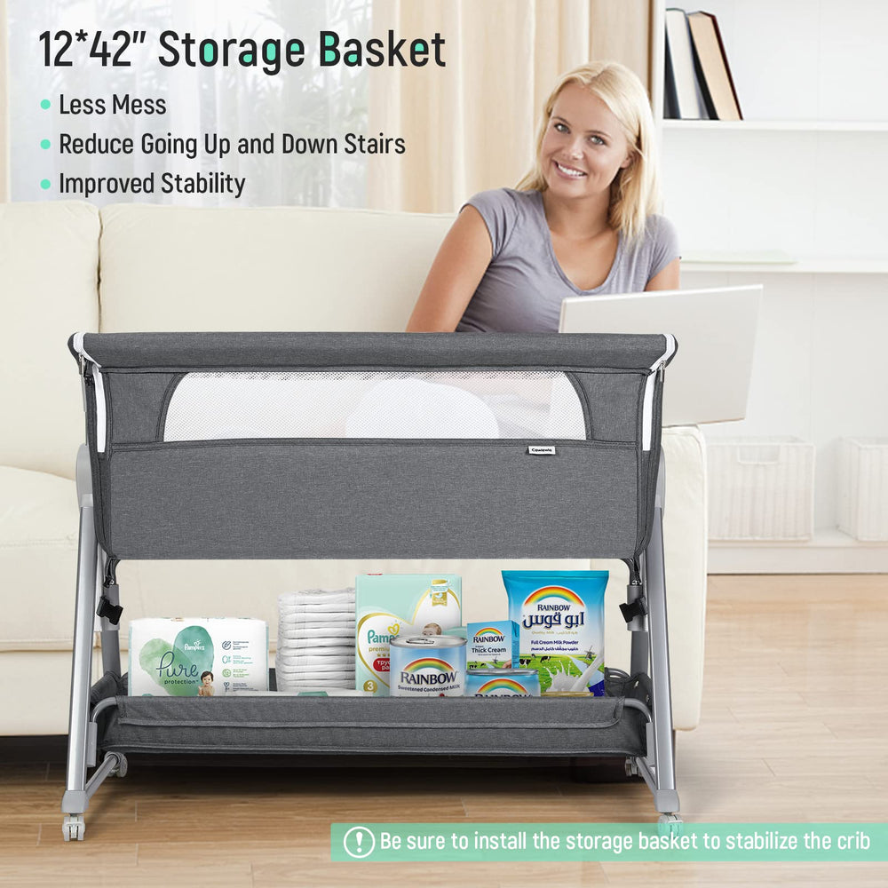 Cowiewie bassinet breathable 3D mesh promotes airflow