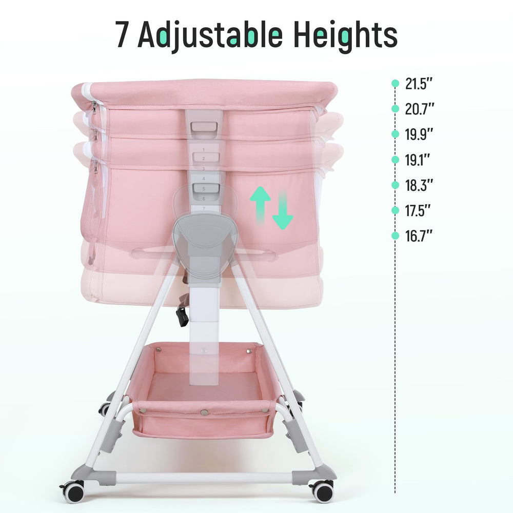 Cowiewie bedside sleeper with breathable mesh sides enhances airflow