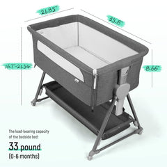 Cowiewie bassinet gap-free design aligns with adult bed