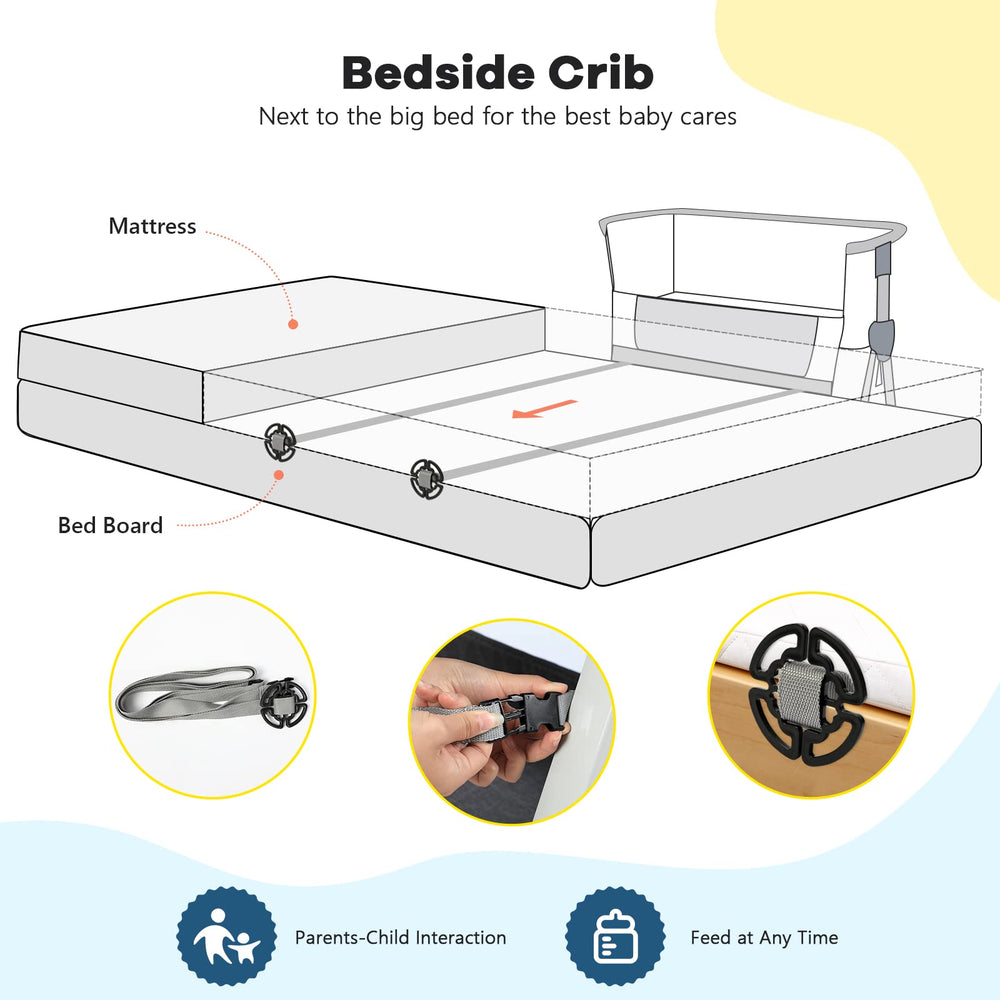 Cowiewie Bassinet Bedside Sleeper JPMA-certified safety for peace of mind.