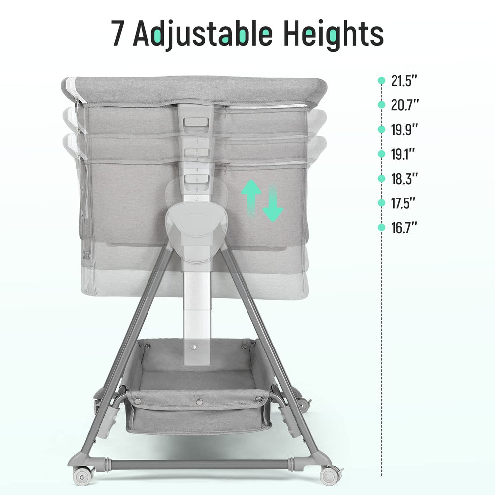 Breathable 3D mesh on the Cowiewie bassinet promotes airflow and visibility.