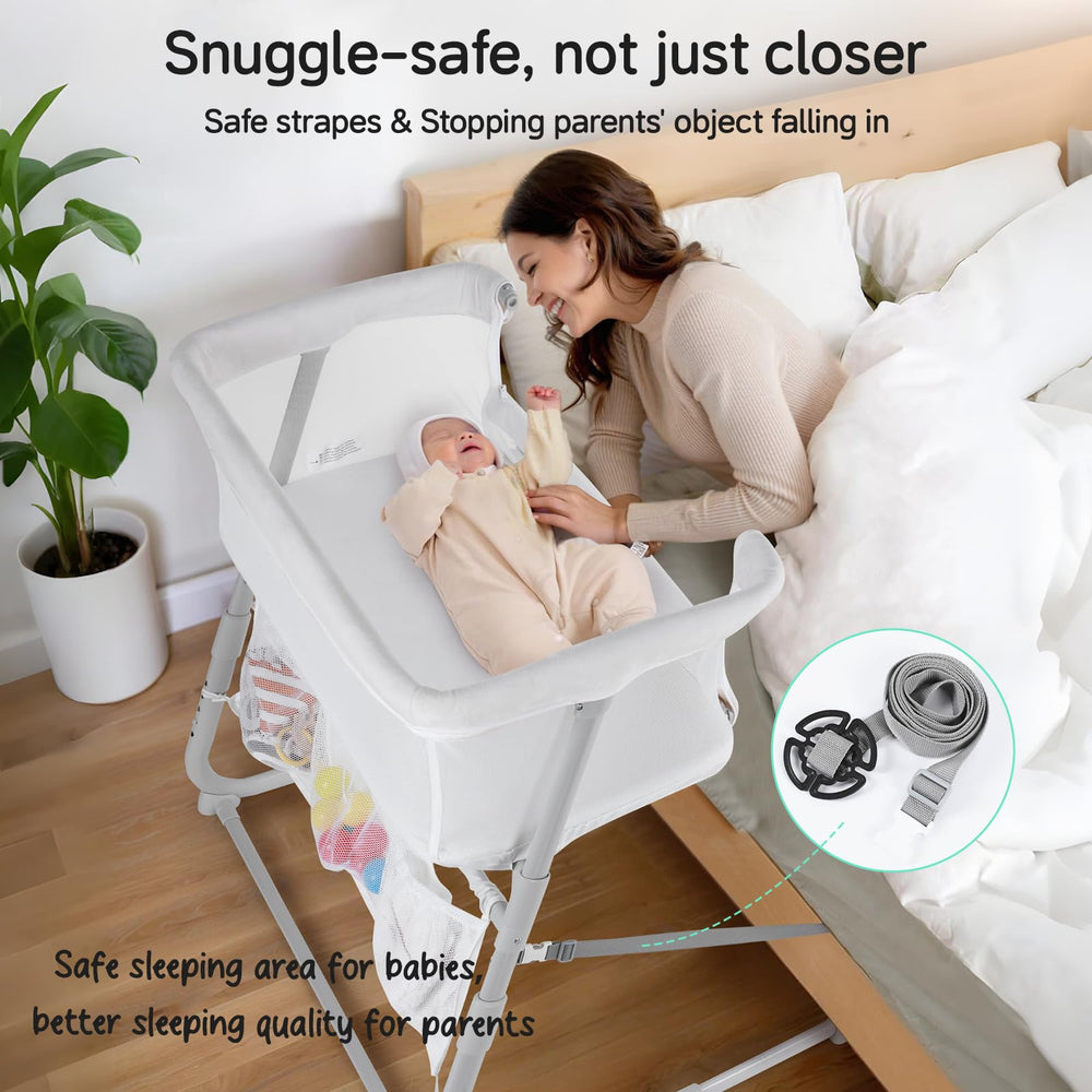 Cowiewie bassinet breathable mesh walls promote airflow and safety