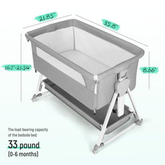 Cowiewie bassinet featuring a near bed gap-free design for close monitoring.