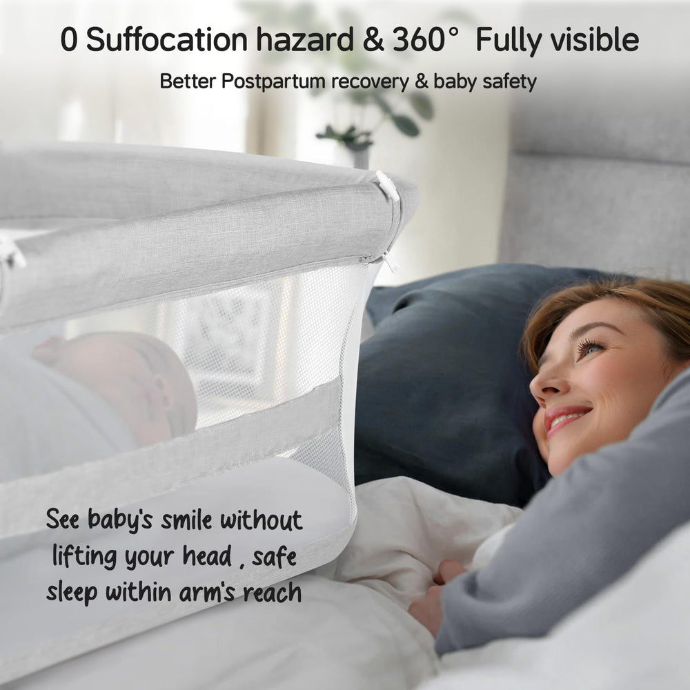 Cowiewie Bassinet cover is machine washable for quick cleanup.