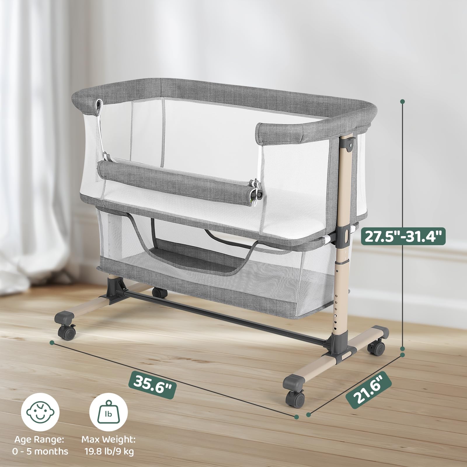 Cowiewie mattress detail highlights firm, breathable support for newborn comfort