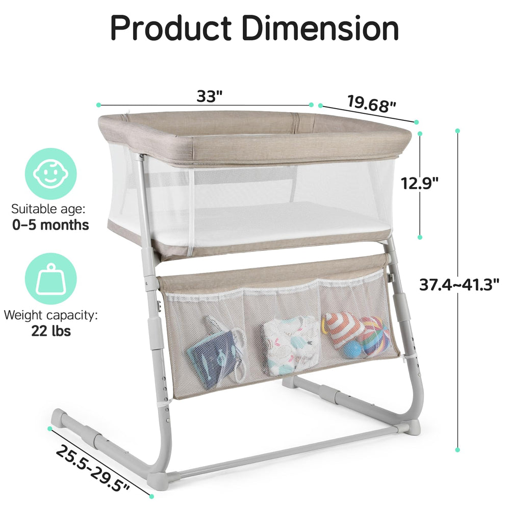 Cowiewie bassinet over-bed design enables safe proximity during sleep routines