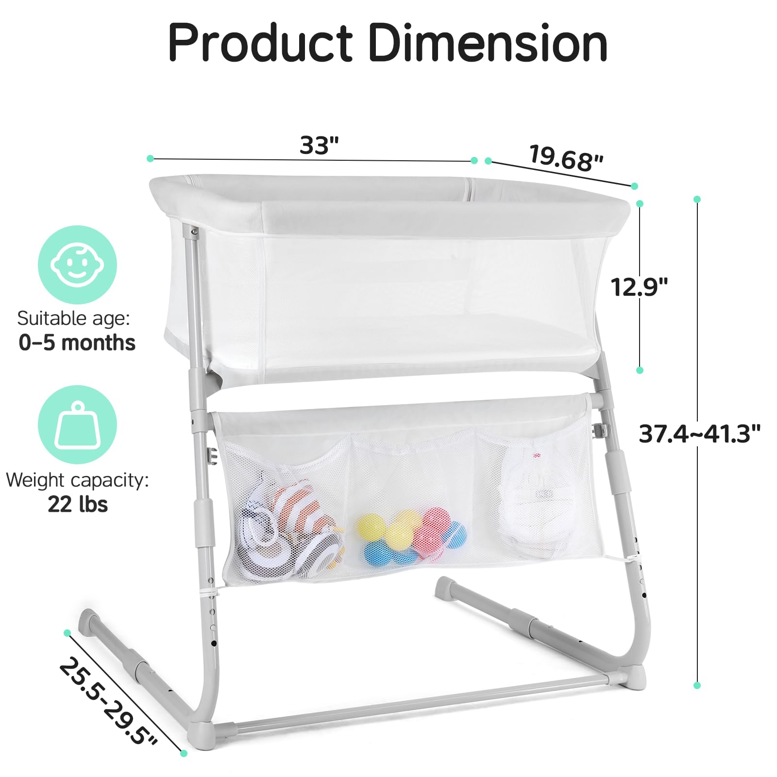 Cowiewie space-saving bedside bassinet fits small rooms and travel