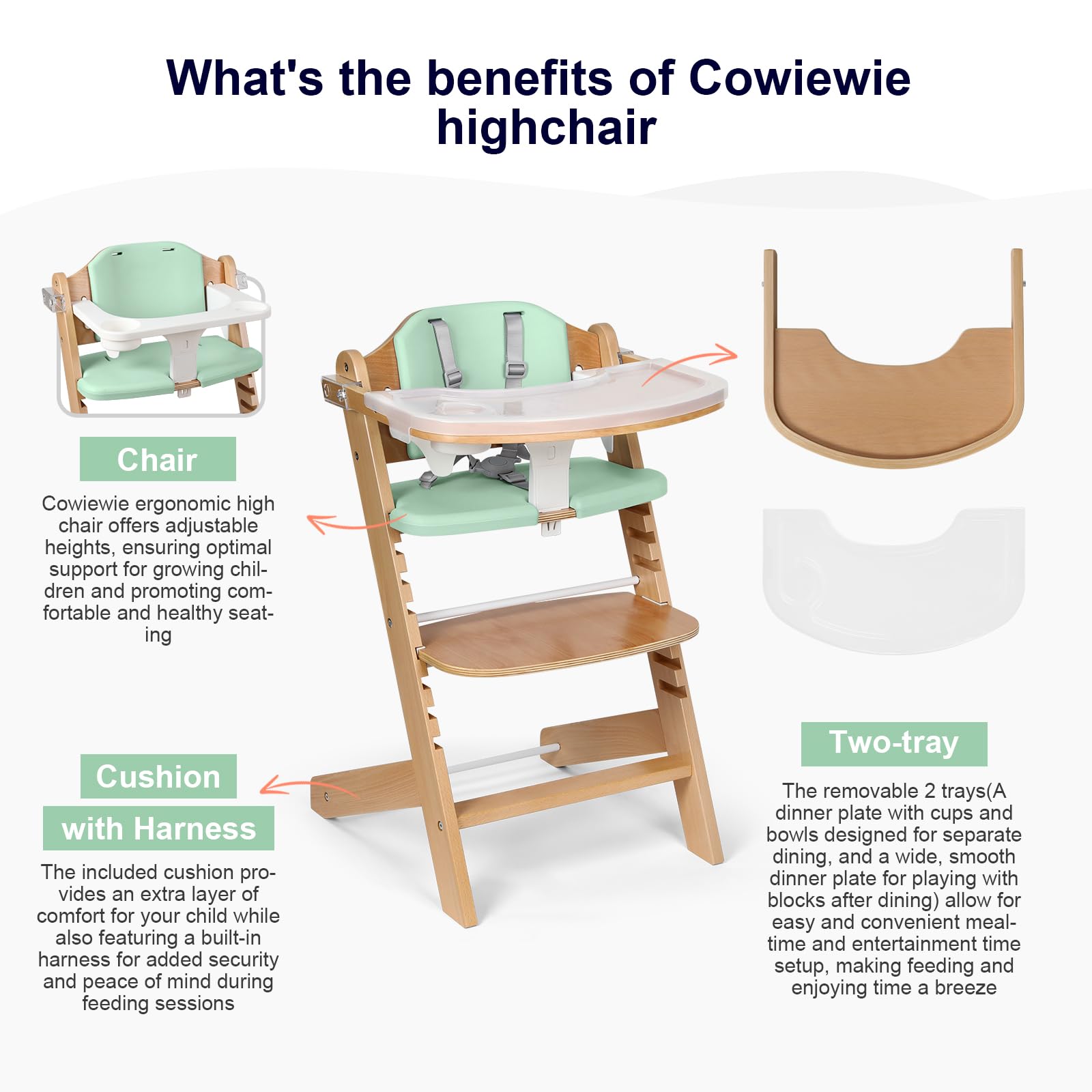 Cowiewie EVA cushions are wipe-clean and waterproof for simple spills.