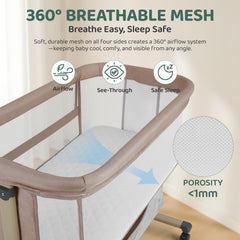 Cowiewie firm breathable mattress supports newborn comfort.