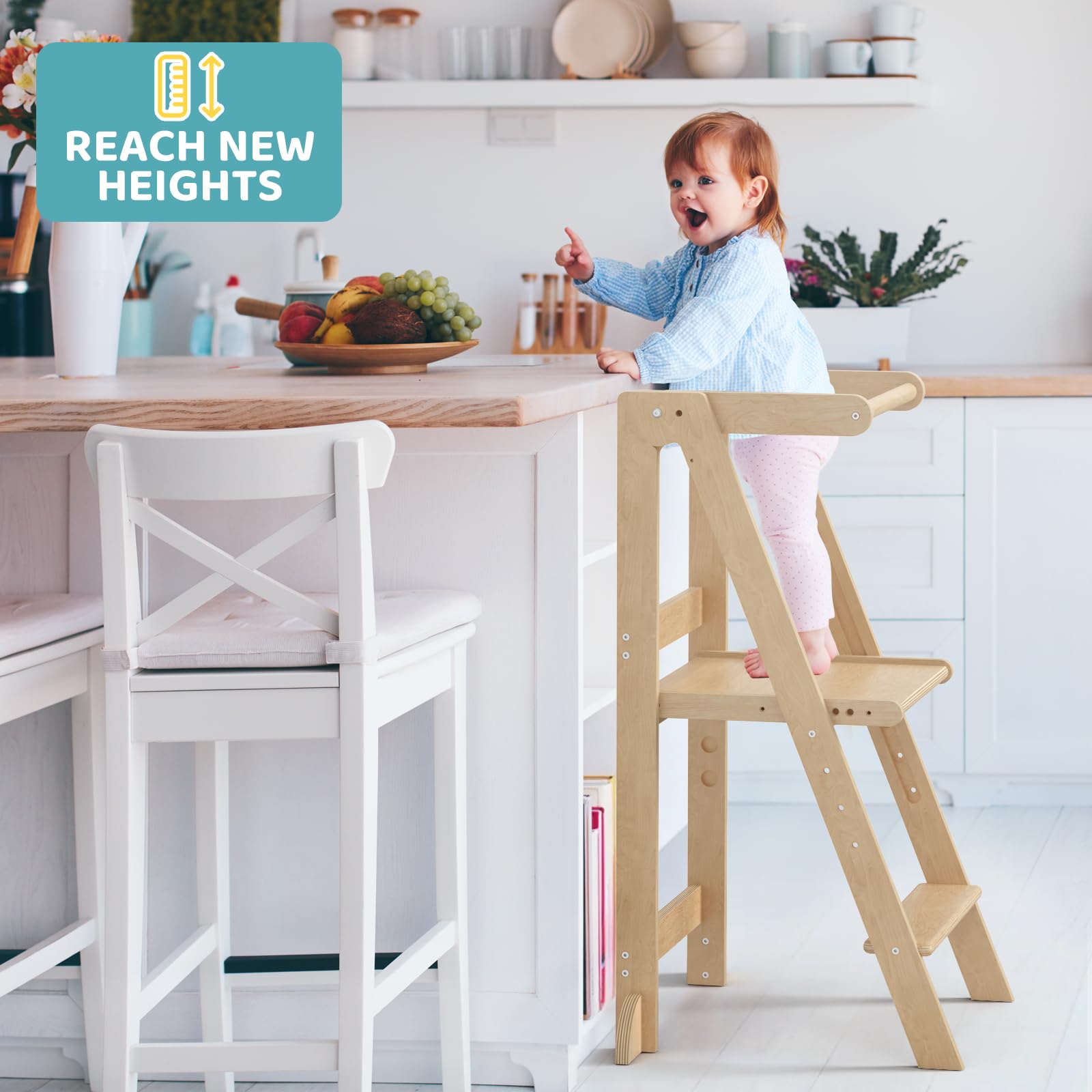 Cowiewie foldable tower four-height adjustments grow with your child