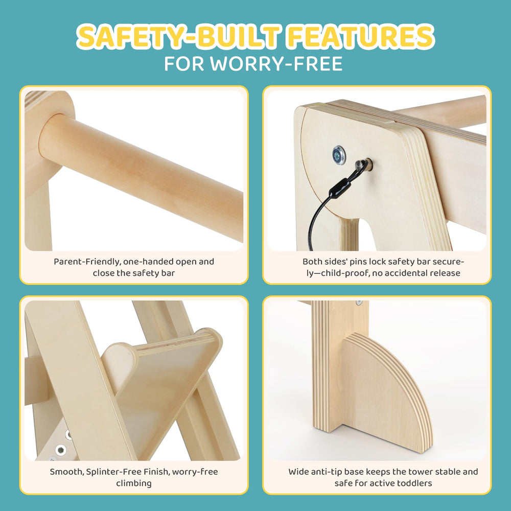Cowiewie foldable tower grows with your child from 18 months to 6 years