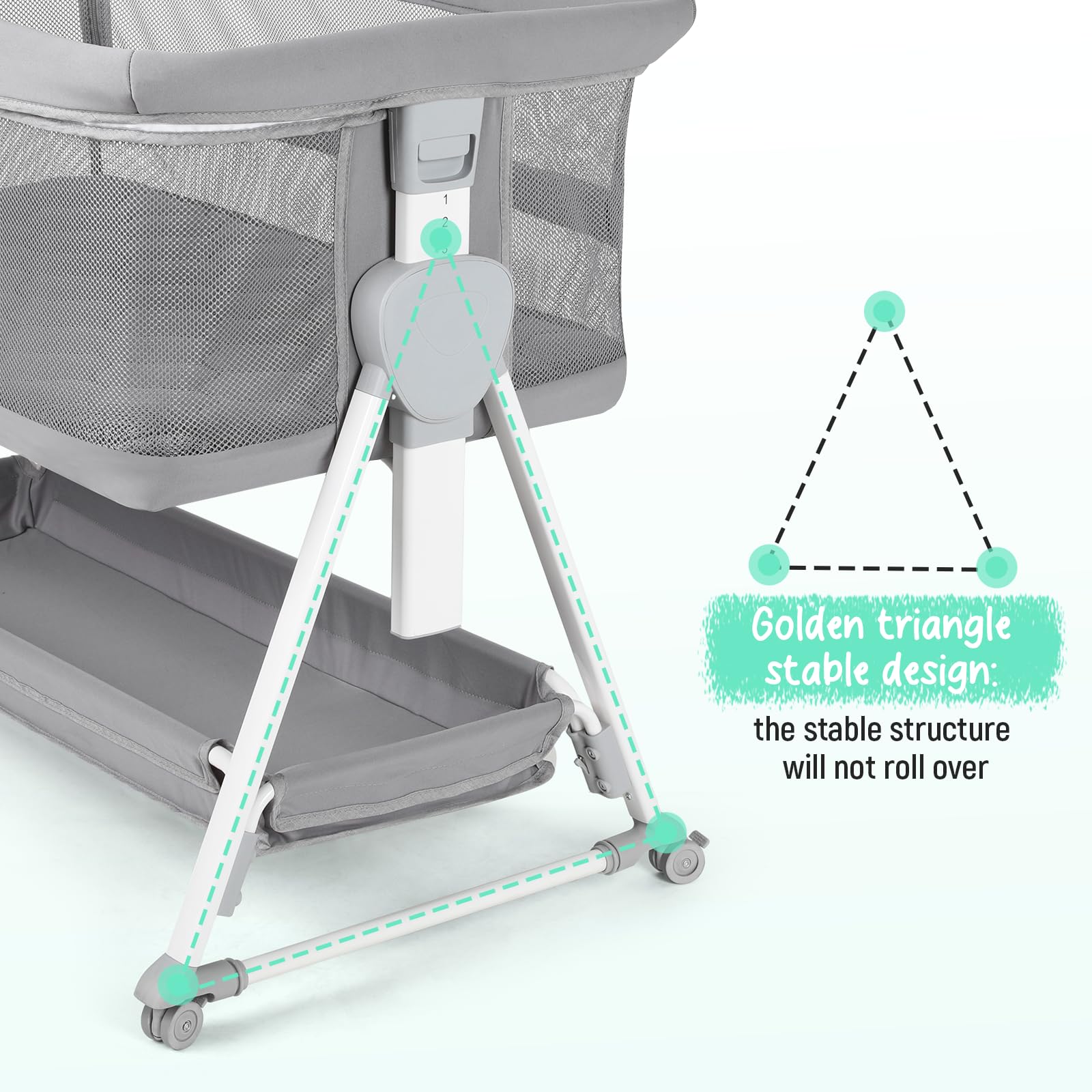 Cowiewie 99% gap-free design keeps baby within arm's reach safely.