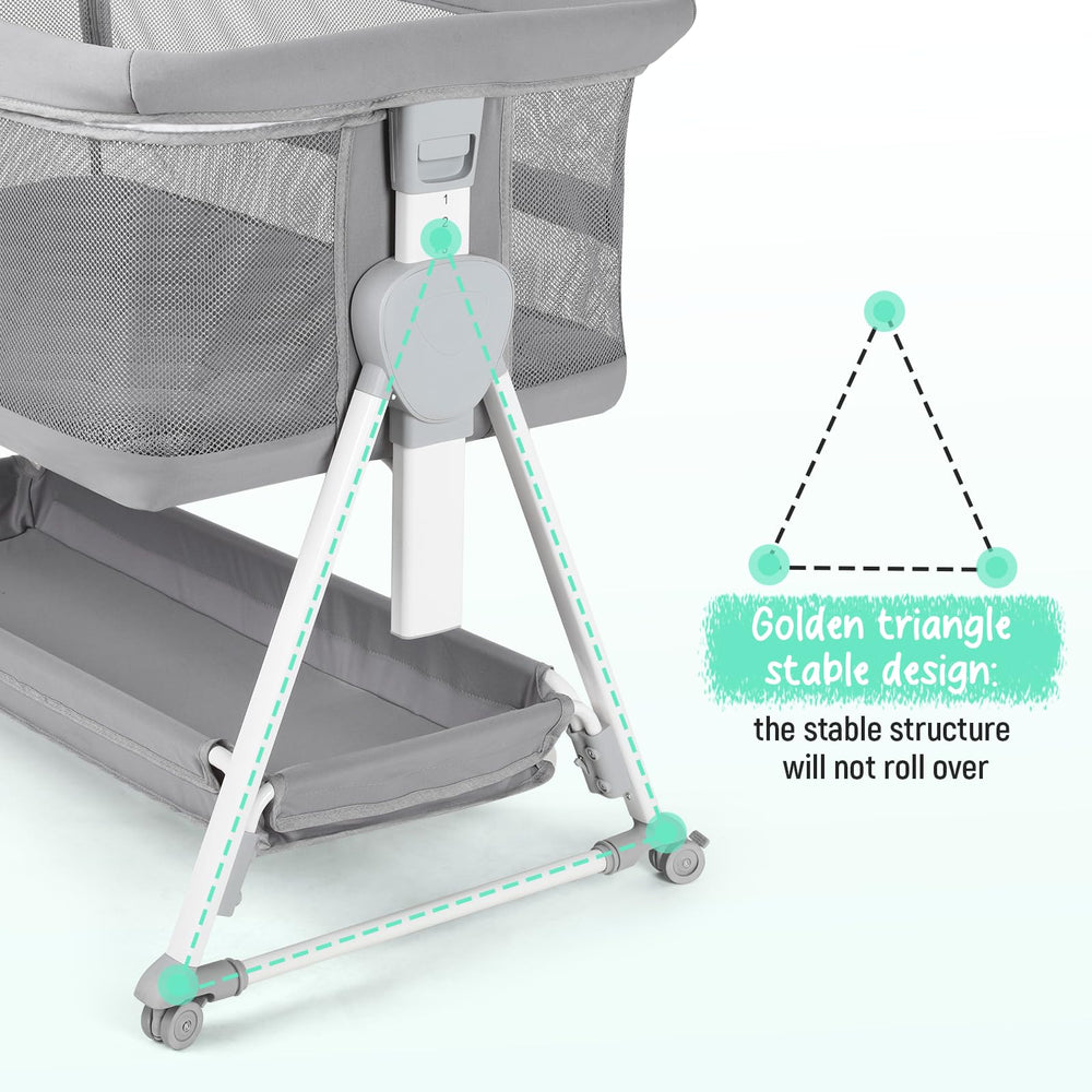 Cowiewie 99% gap-free design keeps baby within arm's reach safely.