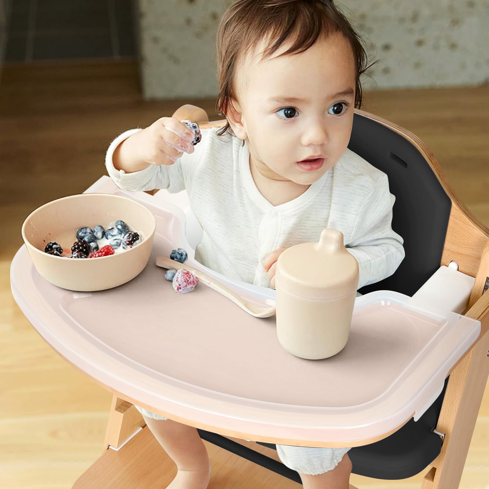 Cowiewie cushioned seat adds comfort during mealtimes