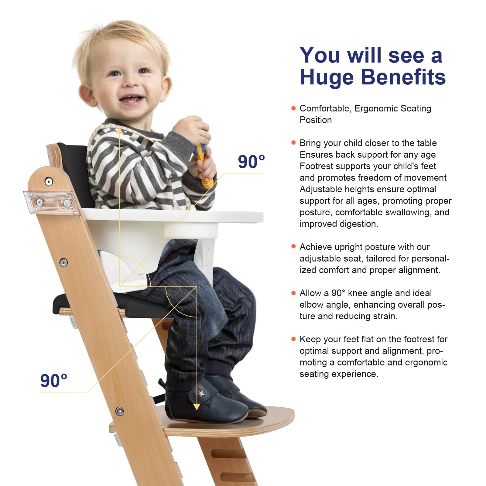 Cowiewie high chair supports up to 200 pounds for growing toddlers