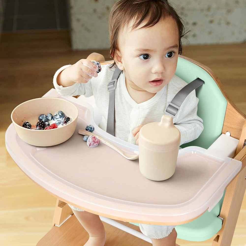 Cowiewie portable folding high chair is great for travel and storage.