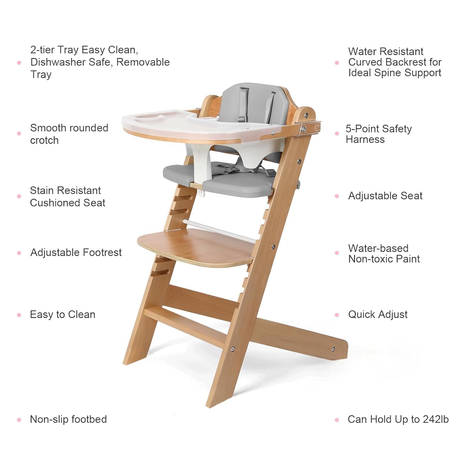Cowiewie safety harness and EZ strap provide secure comfort during meals.