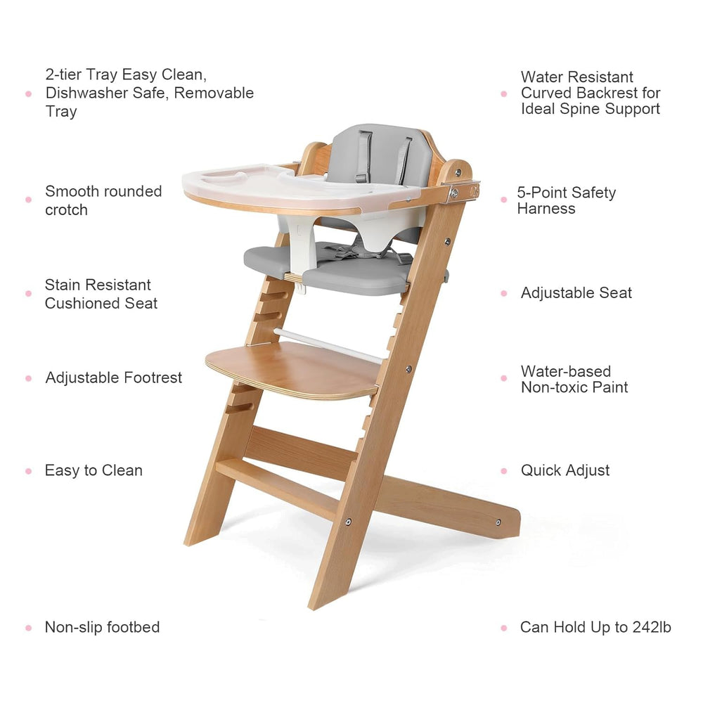 Cowiewie safety harness and EZ strap provide secure comfort during meals.