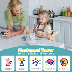 Cowiewie toddler tower armrest lock provides rigidity during busy kitchen moments